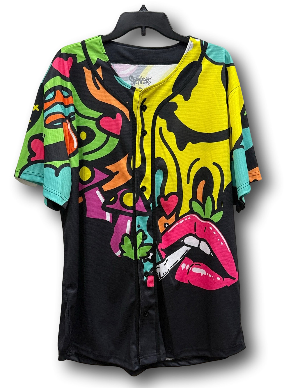 Psychedelic Hippie Pop Art Baseball Jersey - Size Large - NWT